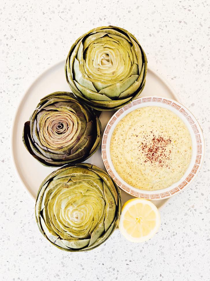 Steamed Artichokes with Za'atar Aioli