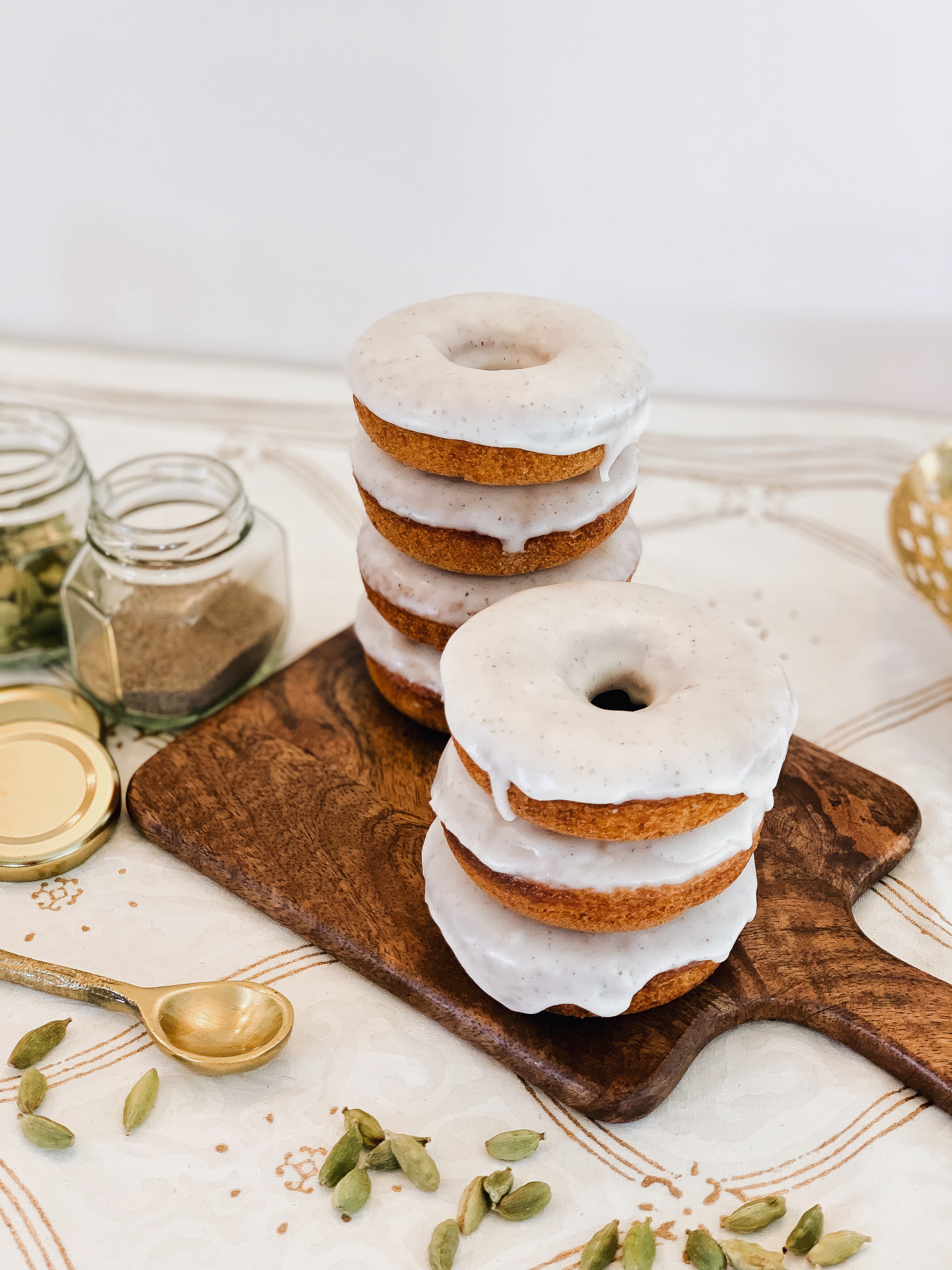 Baked Greek Yogurt Doughnuts with Cardamom and Vanilla