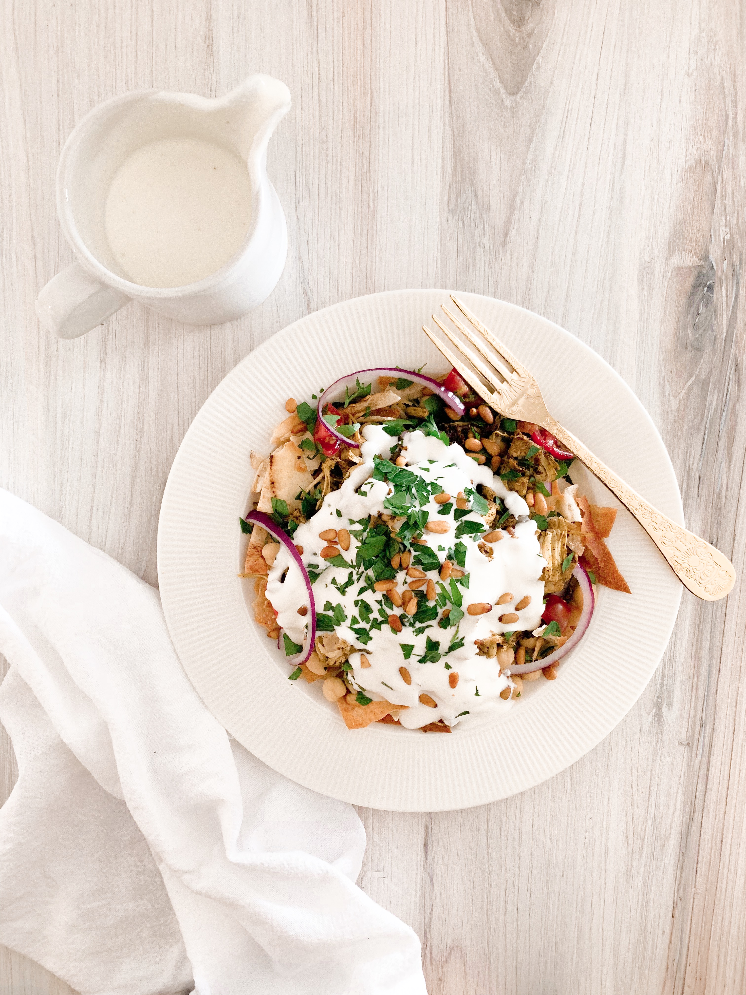 Jackfruit 'Chicken' Fatteh